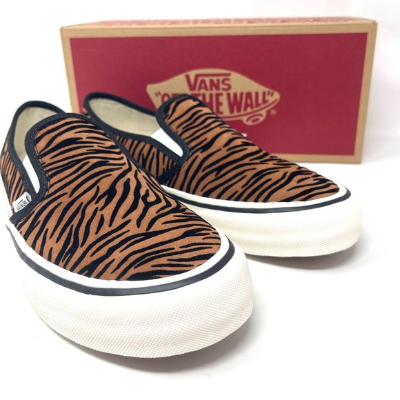 Vans Slip On Sf Shoes Womens Size Stripes Low Top Skate Canvas Brown VN0A5HYQ9ZY - Picture 6 of 11